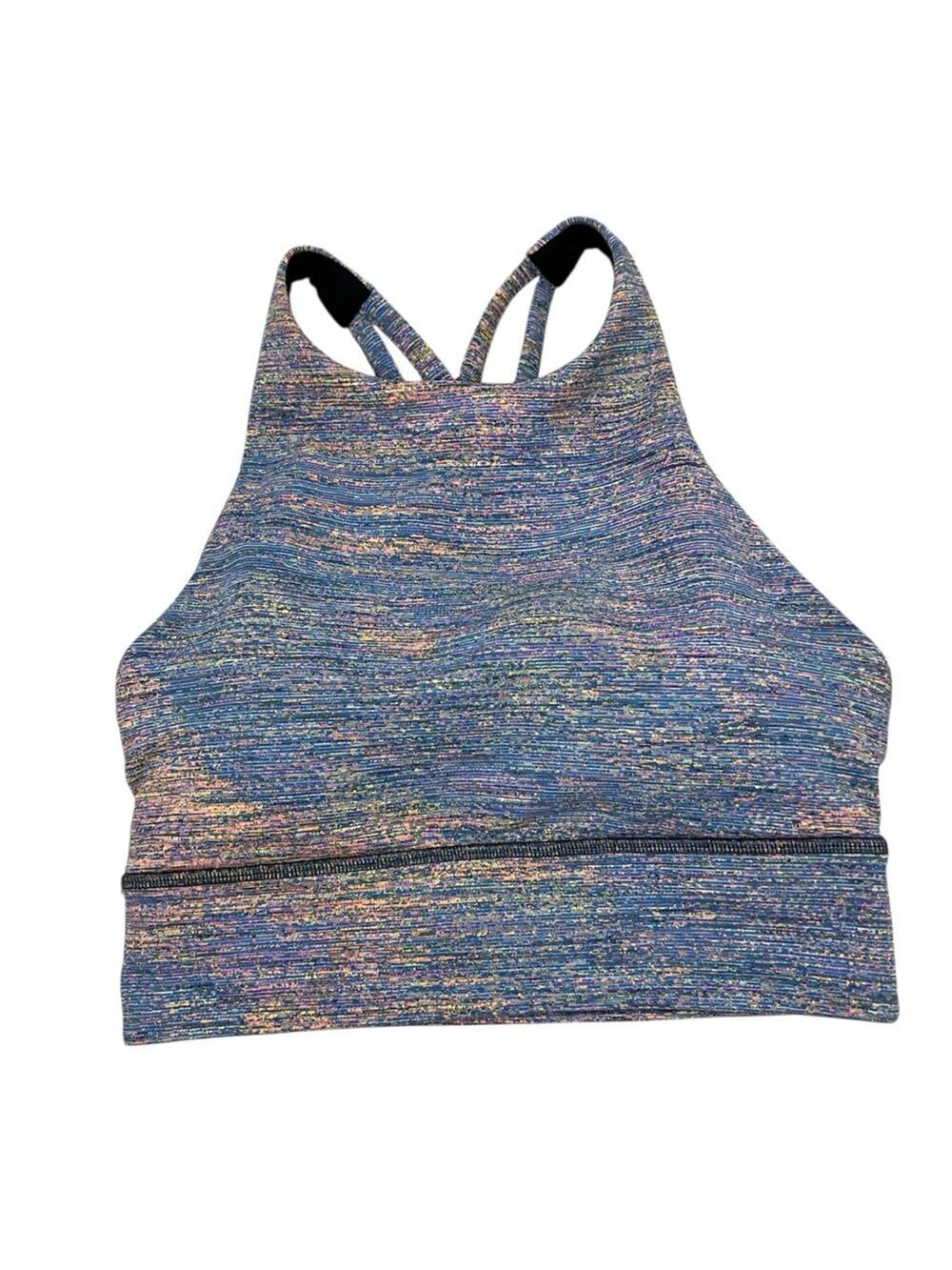 Lululemon Energy Bra High Neck Longline 4 W2CVCS Spectral Fusion Multicolor